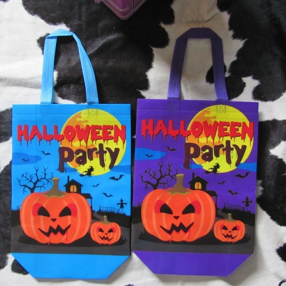 SET‎ OF 2 HALLOWEEN BAGS PLASTIC COVERED